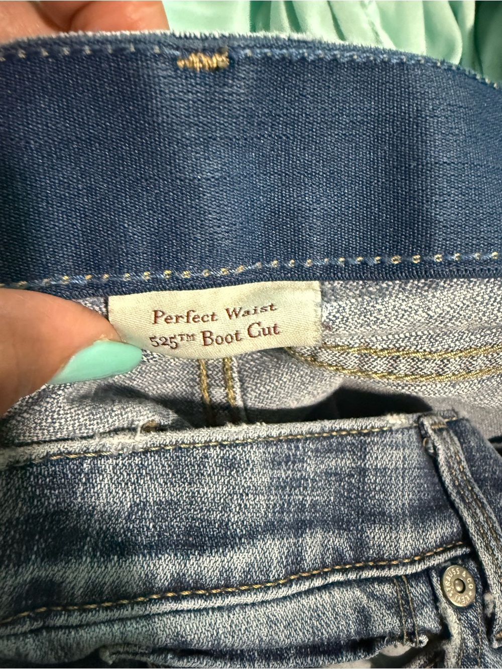 Levi’s 525 perfect waist Classic Women's Light Blue Bootcut Jeans 10M - Picture 6 of 7